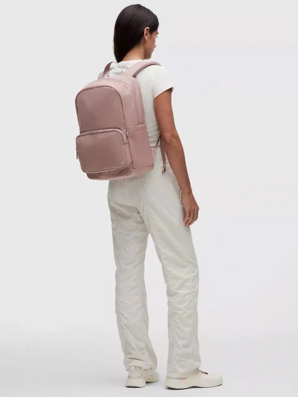 Lululemon Everywhere Backpack 22L Metal Hardware- Ashen Rose/Wacky Khaki/Silver